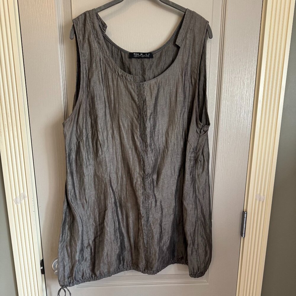 SULU Linen Sleeveless Tunic Top